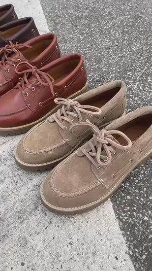 COPENHAGEN SHOES THE WALK LEATHER Boat Shoe 0241 COGNAC