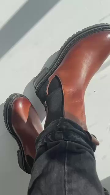 COPENHAGEN SHOES IT'S A KIND OF MAGIC Laarzen 0231 COGNAC/BLACK/BROWN
