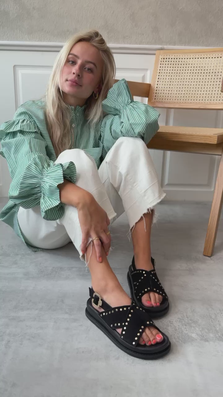 Zwarte sandalen met studs hotsell