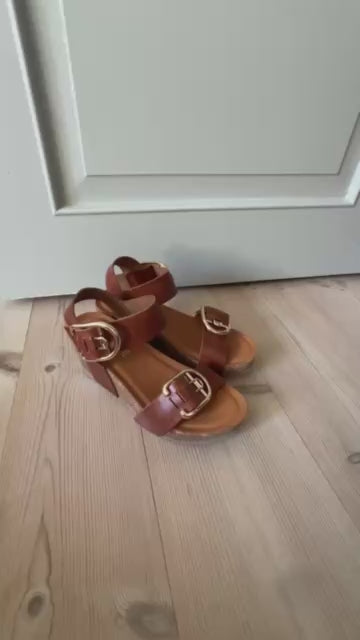 COPENHAGEN SHOES LUCA Sandalen met sleehak 0012 BROWN