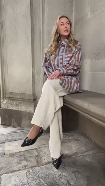 STORIES FROM THE ATELIER by COPENHAGENSHOES UNTITLED SHIRT CLOTHES 860 BROWN/LIGHT BLUE