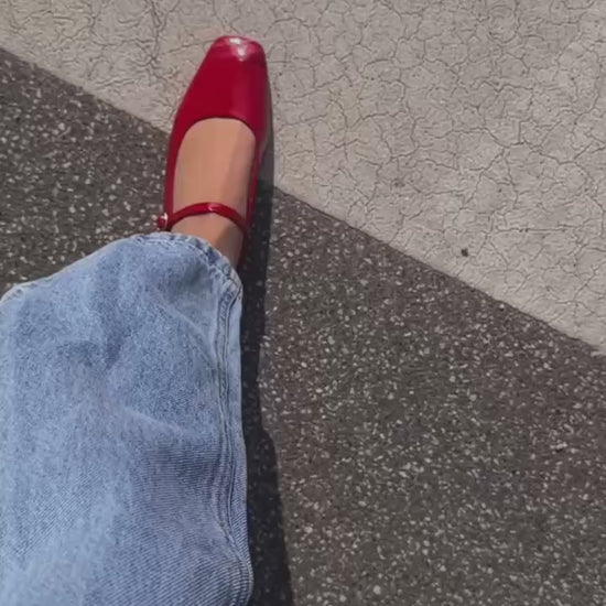 COPENHAGEN SHOES ALL FOR LOVE-PATENT Ballerinas 0016 RED