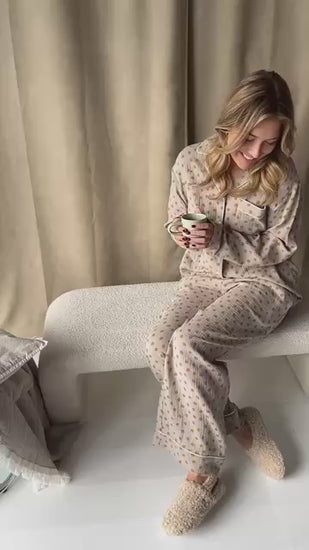 STORIES FROM THE ATELIER by COPENHAGENSHOES PAJAMAS SHIRT 3 SHIRT 03 GREEN YELLOW BIG FLOWER