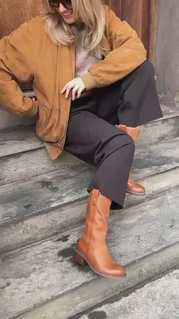 COPENHAGEN SHOES MY GOOD VIBES Long boot 0241 COGNAC