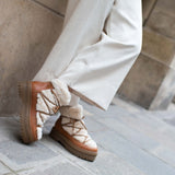 COPENHAGEN SHOES SNOW BY SNOW 22 LOW Boot 2229 COGNAC OFF-WHITE
